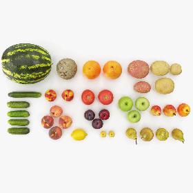 3D Fruits and Vegetables Collection